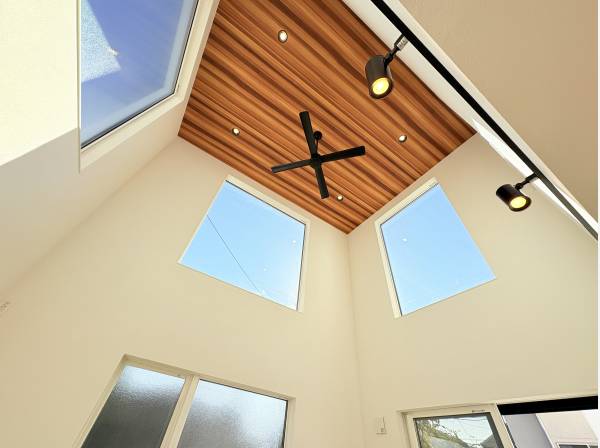 上部吹き抜けのリビング