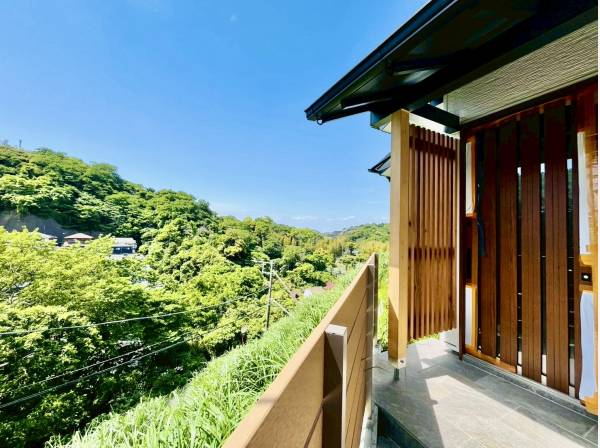 玄関付近、緑が綺麗です。
