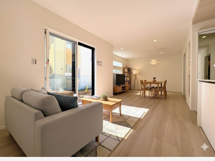 広々としたLDKは家族が自然と集まる空間(家具はイメージです)