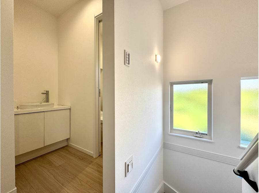 2階ホールには手洗いを完備