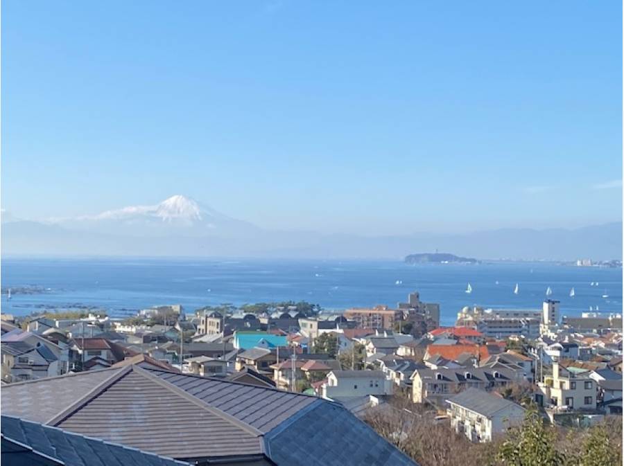 富士山、江ノ島を望む眺望
